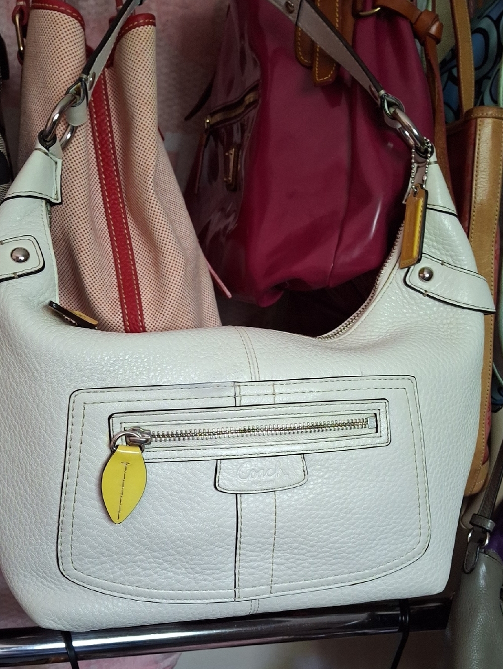 EUC COACH SMALL LEATHER HOBO BAG WHITE 2008